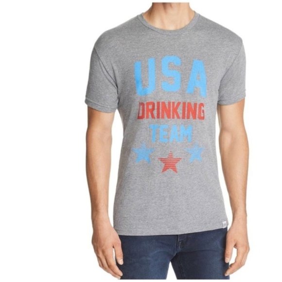 USA DRINKING TEAM Tee Party T Shirt Mens Funny Gift Short Sleeve New Size XL - Picture 1 of 2